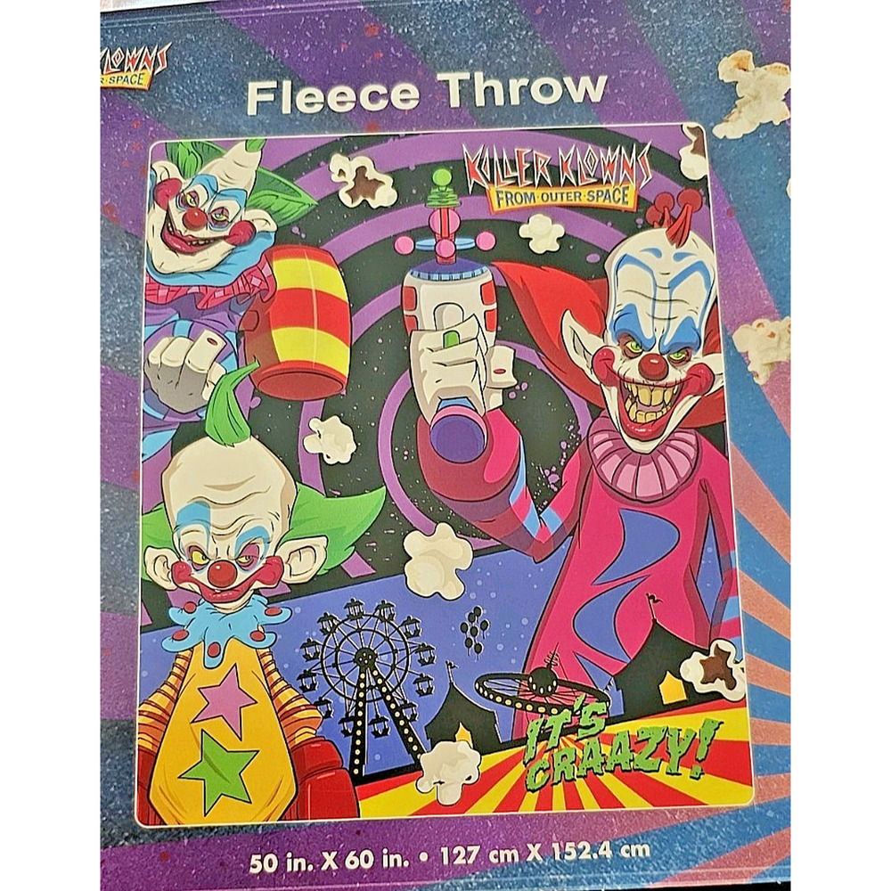 Killer Klowns From Outer Space Fleece Throw Blanket 50 X 60 Horror Collectible